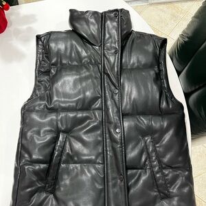 Abercrombie Vegan Leather Puffer Vest